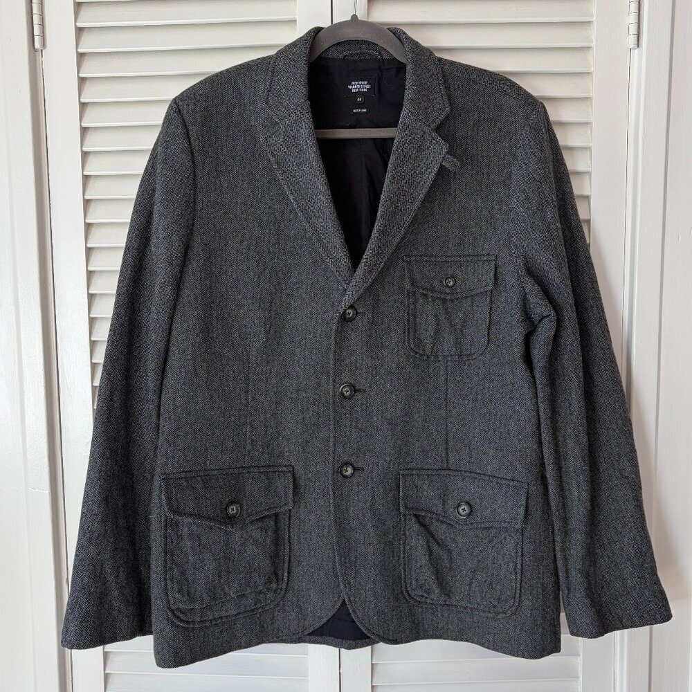 Jack Spade men's blazer 44 herringbone tweed academia